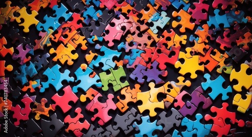 Colorful puzzle  black background
