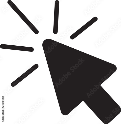 pointer arrow icon, Mouse click flat icon vector
