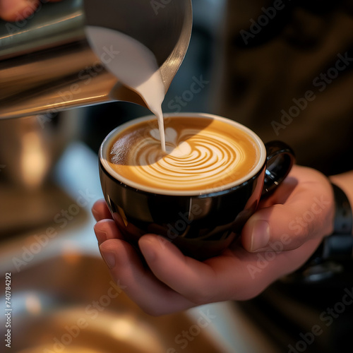 pouring coffee into a cup