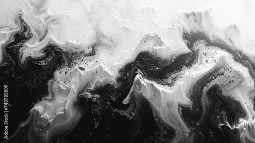 Close-up of a Black and White Marble