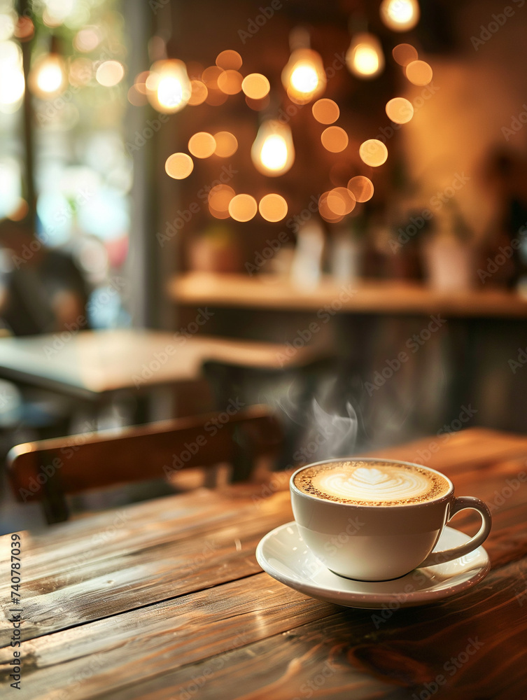 Fototapeta premium cup of coffee on a table