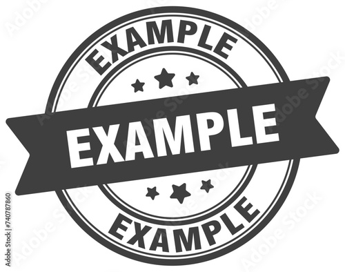example stamp. example label on transparent background. round sign