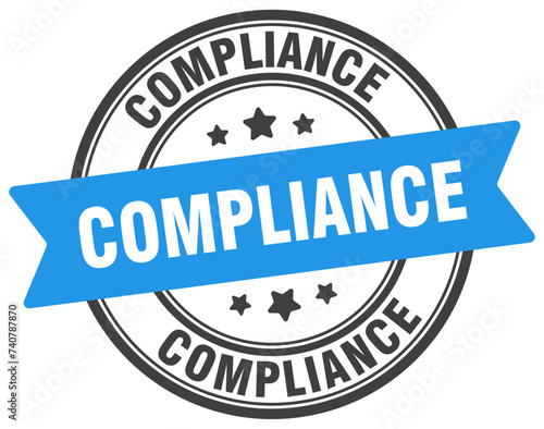 compliance stamp. compliance label on transparent background. round sign