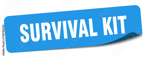 survival kit sticker. survival kit label