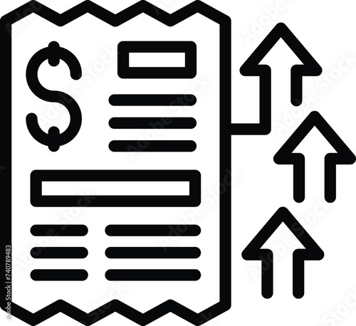 Food price hike icon outline vector. Farming shortage. Agricultural distress collapse