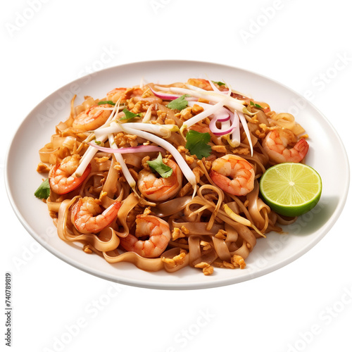 Pad Thai isolated on transparent background