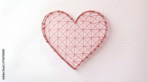 Light Pink Paper Heart on a white Background