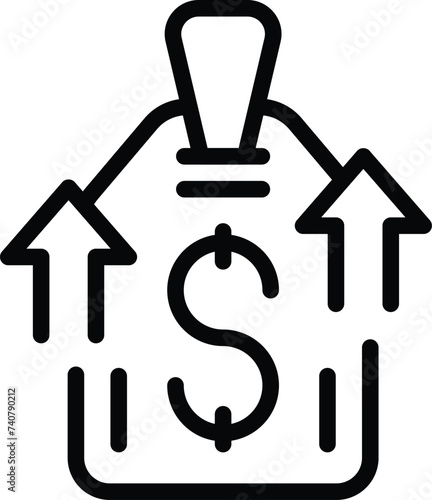 Food price inflation icon outline vector. Agricultural collapse. Financial costs hike