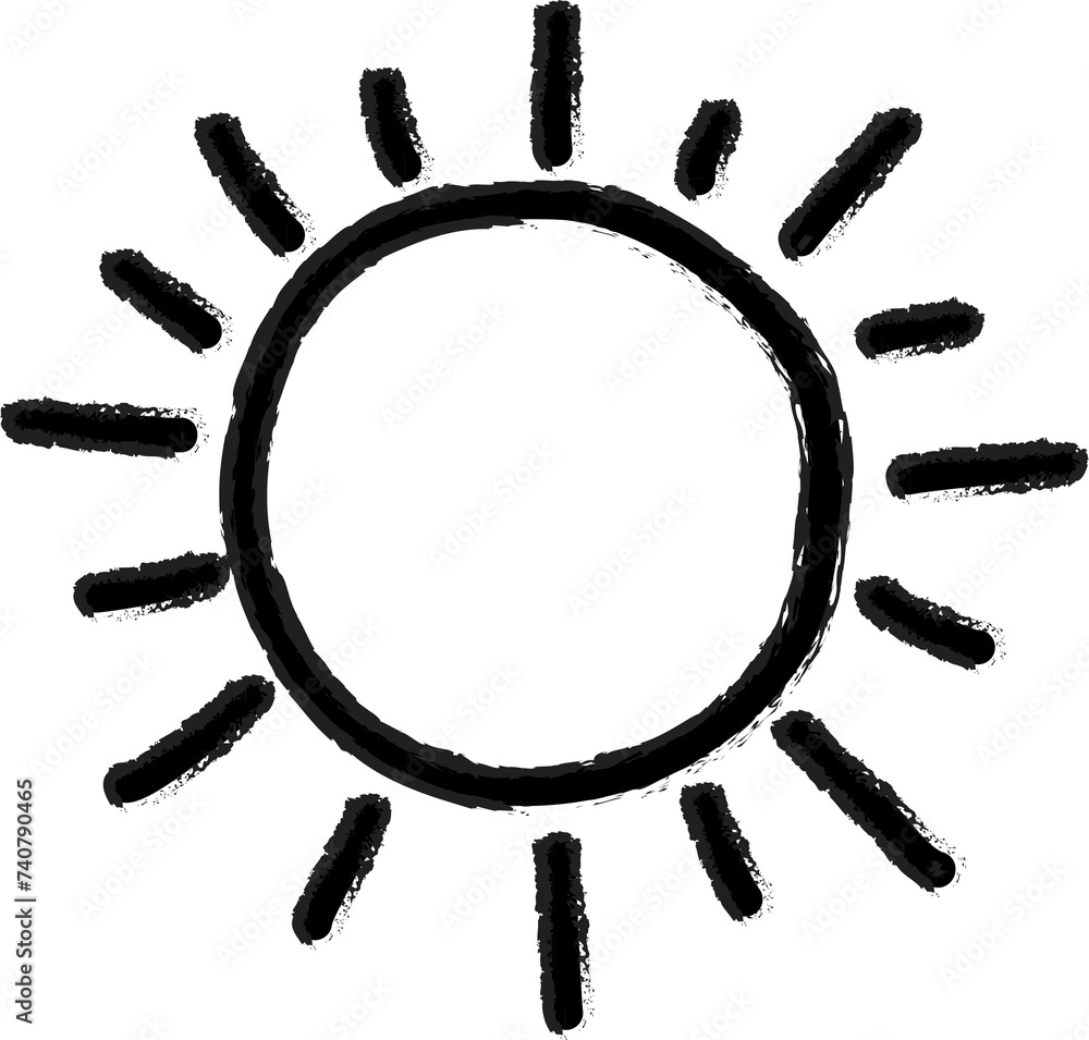 Sun paint brush set. Drawing style Sun paint brush set. Drawing style