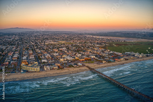 Aerial View of Imperial Beach, California with Tijuana, Mexico in the Distance photo