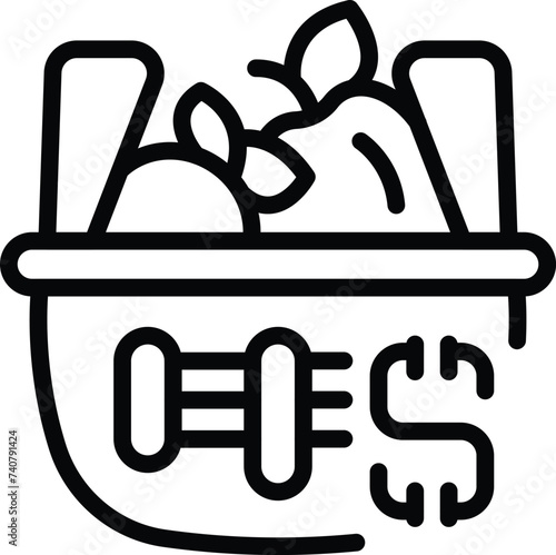 Critical food shortage icon outline vector. Famine global distress. Grocery lack dilemma
