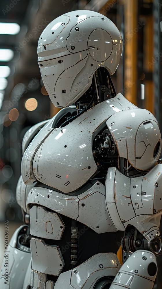 Robot personal trainer in a gym motivating clients with energetic routines and positive feedback Robot personal trainer in a gym motivating clients with energetic routines and positive feedback