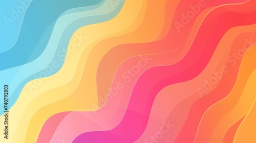 1 Abstract colorful wavy lines on a gradient background, ideal for modern design themes and creative visuals.