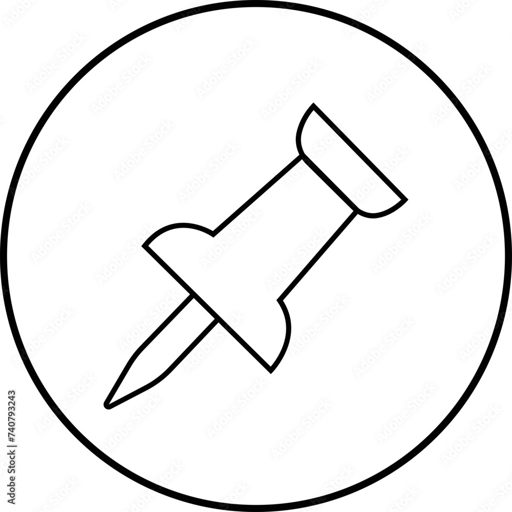 Push pin icon. Thumbtack for note attach. Paperclip symbol Pushpin line style isolated transparent background A needle for fixing on a board or map stock vector for web or app Push pin icon. Thumbtack for note attach. Paperclip symbol Pushpin line style isolated transparent background A needle for fixing on a board or map stock vector for web or app