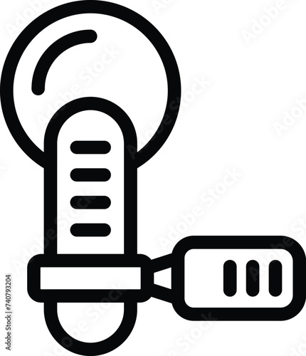 Collar lapel mic icon outline vector. Broadcast microphone. Blogging sound connection