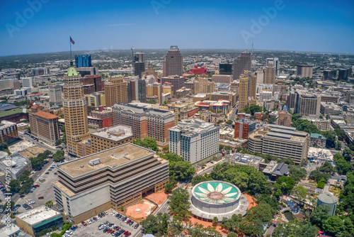 Aerial View of San Antonio, Texas during Summer photo