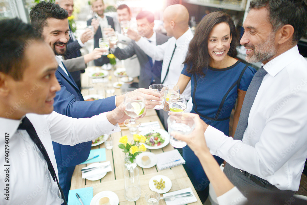 Businesspeople toasting in restaurant Businesspeople toasting in restaurant