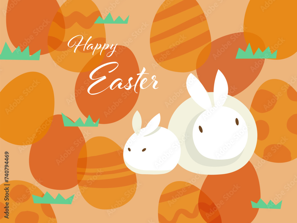 Easter bunny and eggs background Easter bunny and eggs background