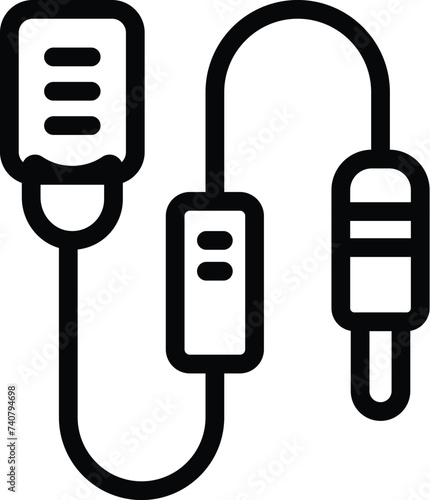 Speaker lavalier microphone icon outline vector. Public speaking mic. Recording sound device