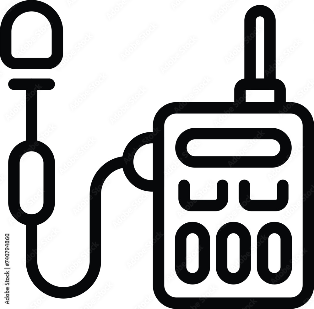 Hands free microphone icon outline vector. Speaker lavalier mic. Broadcasting sound device Hands free microphone icon outline vector. Speaker lavalier mic. Broadcasting sound device