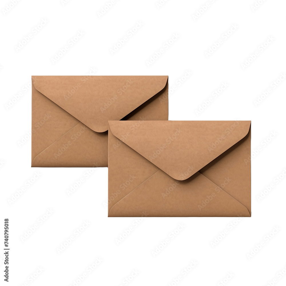 Pair of envelopes isolated on transparent background Pair of envelopes isolated on transparent background