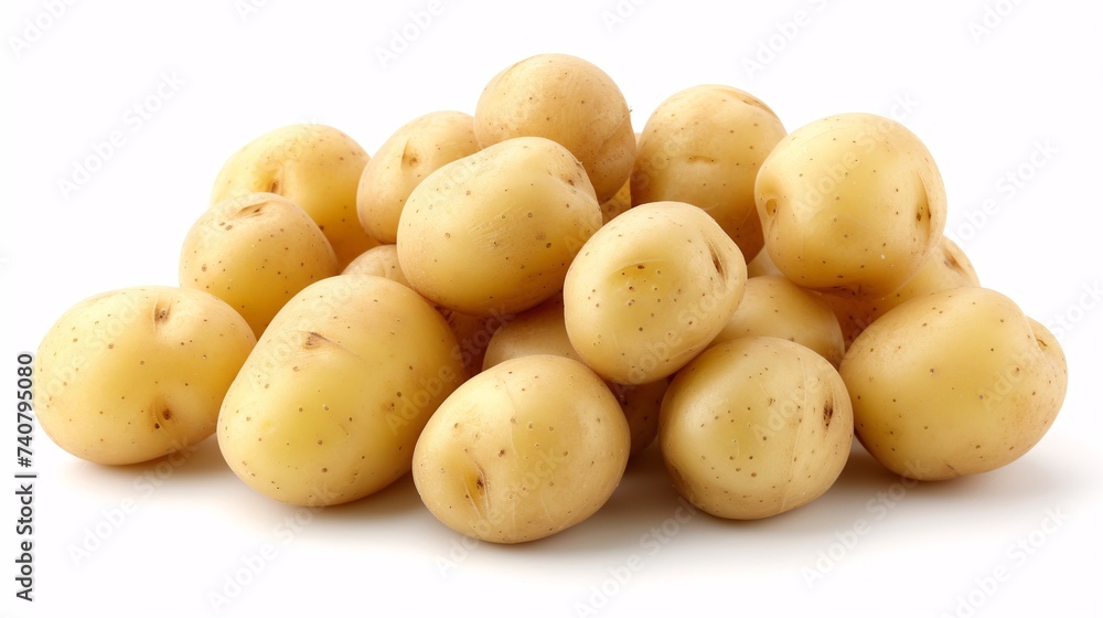Fresh Unpeeled New Potatoes grenaille potatoes on a blank surface. Fresh Unpeeled New Potatoes grenaille potatoes on a blank surface.