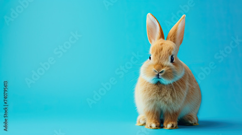 bunny easter rabbit, adorable rabbit on a blue background