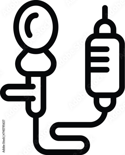 Lavalier pocket microphone icon outline vector. Tiny clipping clothing mic. Interview audio device