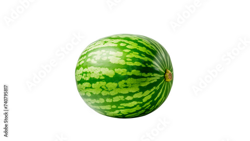 Whole watermelon fruit cut out. Isolated watermelon on transparent background