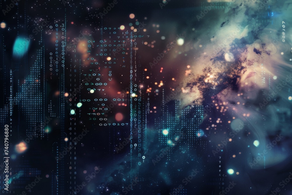 Obraz premium A visual expression of binary language in the cosmos