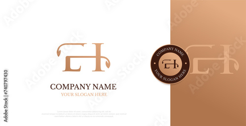 Initial EH Logo Design Vector 