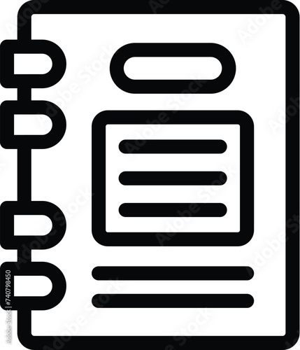 Nutrition book icon outline vector. Fitness food regimen. Weight loss program notes