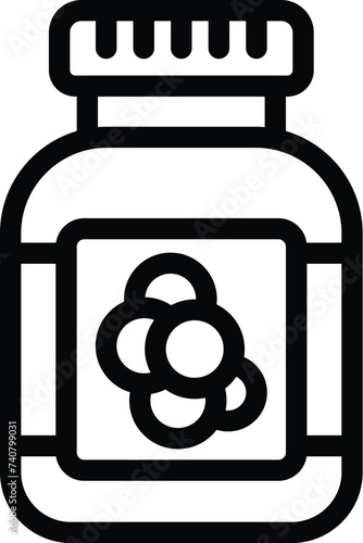 Vitamins bottle icon outline vector. Healthy natural supplements. Loss weight program tablets