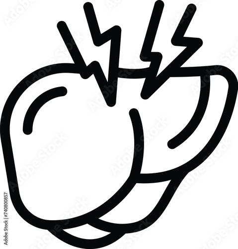 Liver detox icon outline vector. Healthy body shape. Internal organs protection