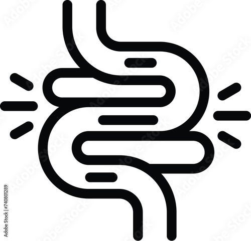Bowel infection icon outline vector. Body obesity problem. Excessive food nutrition