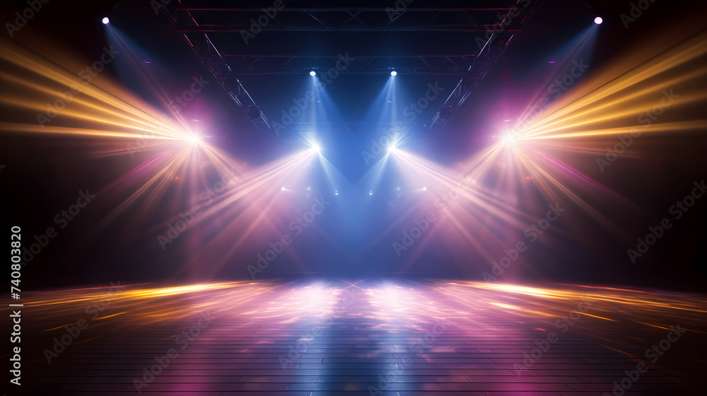Stage backdrop, bright theater stage and vibrant backdrop - obrazy, fototapety, plakaty 