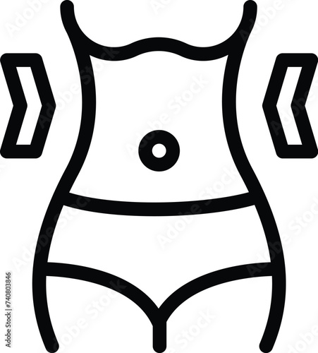 Body lost weight icon outline vector. Fitness loss weight plan. Food dietary regimen