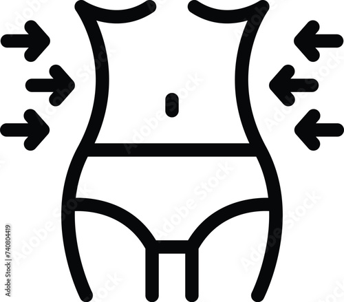 Skinny belly icon outline vector. Sport body shape. Fitness healthy lifestyle