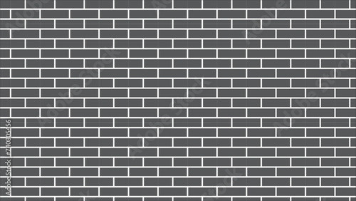 Grey bricks pattern isolated on white background. Vector illustration