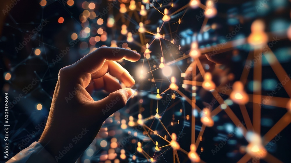 © Oulaphone - Executives touch human resource network structure, Management and recruitment of HR, Effective organizational structure.