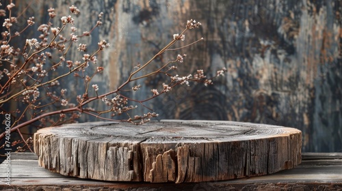 Wallpaper Mural A concrete display stage set against a dense backdrop of lush greenery, highlighting eco-friendly products in a natural environment. Torontodigital.ca