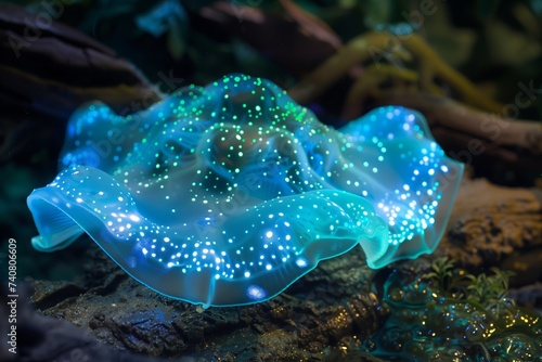 bioluminescent mushrooms at night