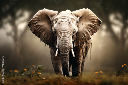 Elephant with forest background © wendi