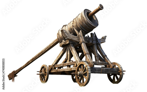 Ancient Siege Engines on white background photo