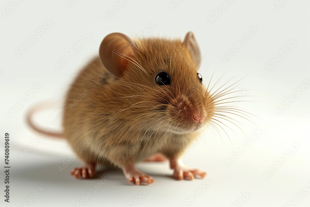 3d cute brown mouse isolated on white background 3d cute brown mouse isolated on white background