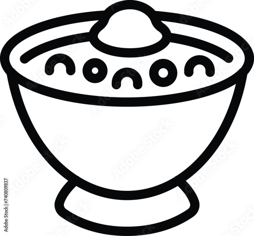 Authentic Ukrainian borsch icon outline vector. Homemade veggie soup. Traditional beetroot recipe