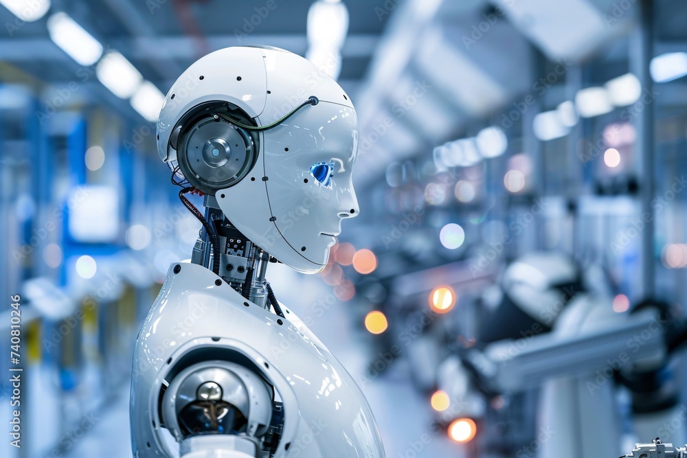 A robot operates within a factory highlighting the shift towards smarter autonomous systems A robot operates within a factory highlighting the shift towards smarter autonomous systems