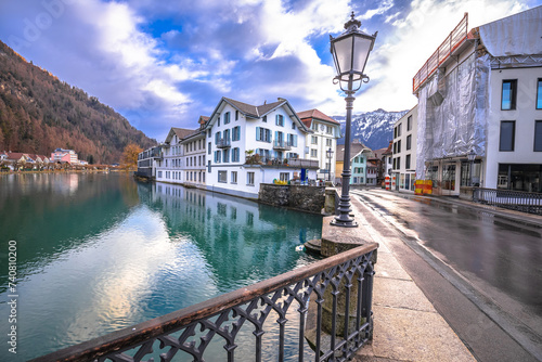 Scenic town of Interlaken and Alpine landscape view