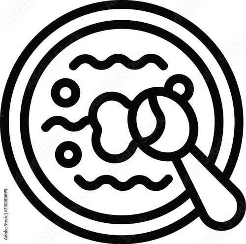 Borsch lunch plate icon outline vector. Veggie food bowl. Beetroot legume soup