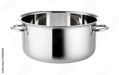Sleek Stainless Steel Cookware on white background